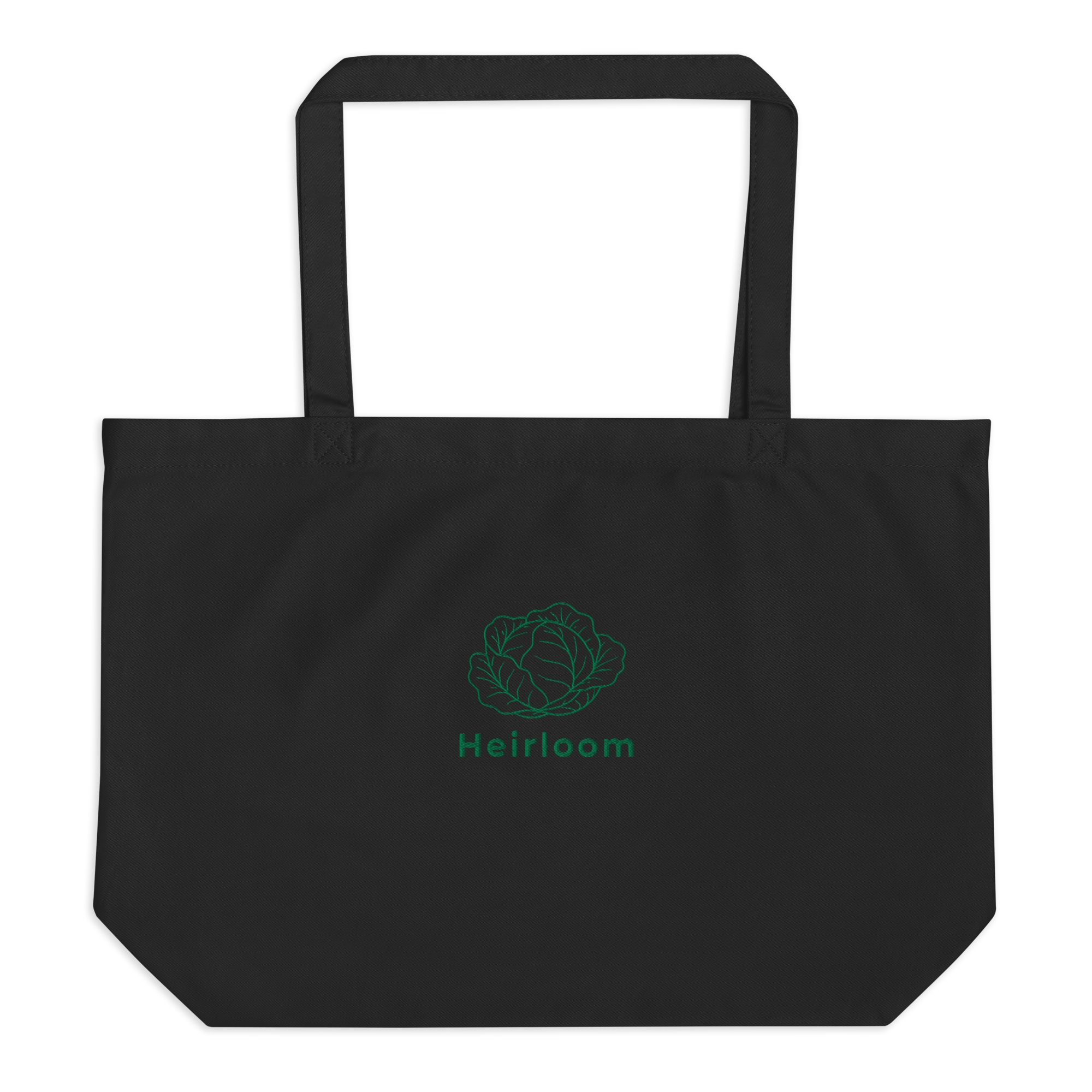 Heirloom Cabbage Embroidered Tote - Organic Cotton Market Bag - Heartland Stitch