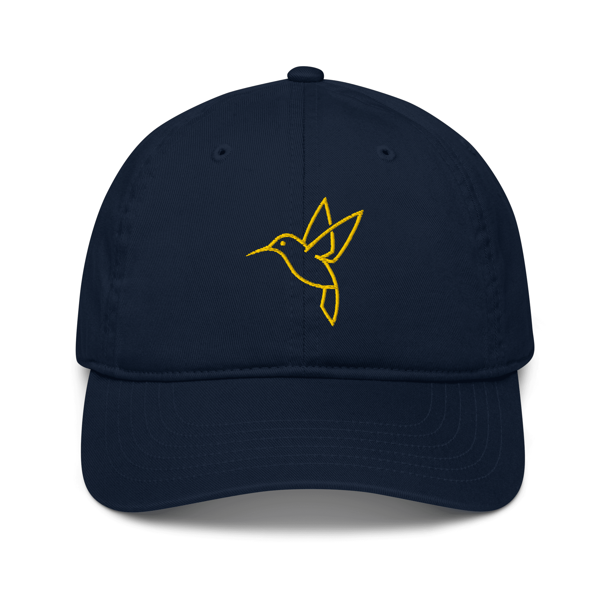 Hummingbird Outline Organic Dad Hat - Heartland Stitch