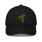 Hummingbird Outline Organic Dad Hat - Heartland Stitch