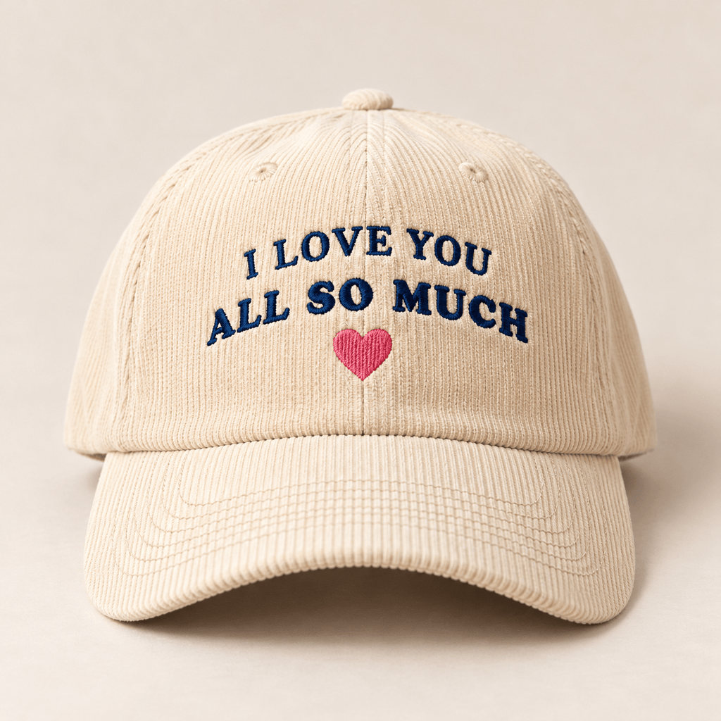 I Love You All So Much Corduroy Hat - Heartland Stitch