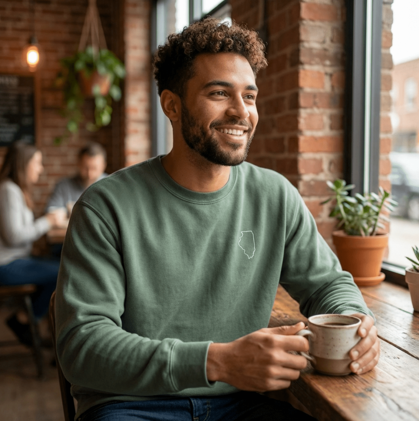 Illinois State Crewneck Sweater | Comfort Colors 1566 | IL - Heartland Stitch