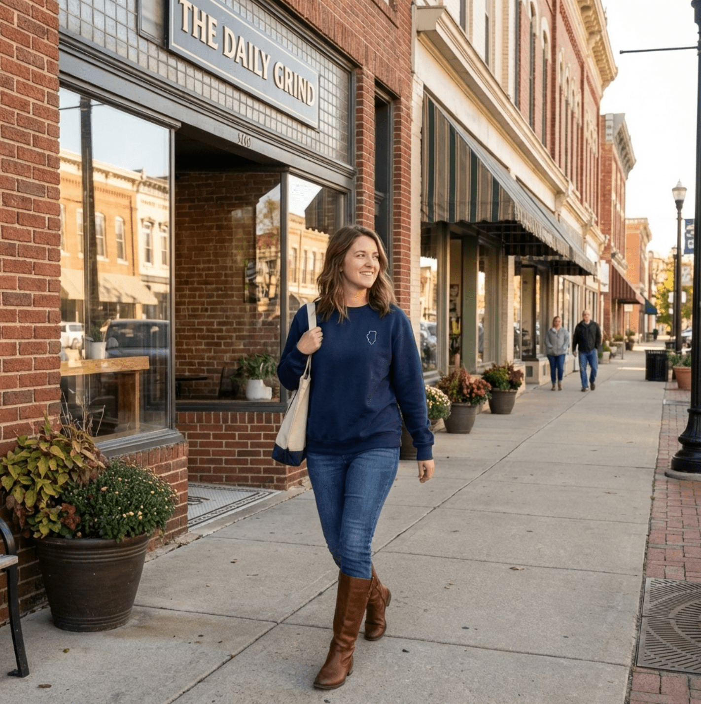 Illinois State Crewneck Sweater | Comfort Colors 1566 | IL - Heartland Stitch