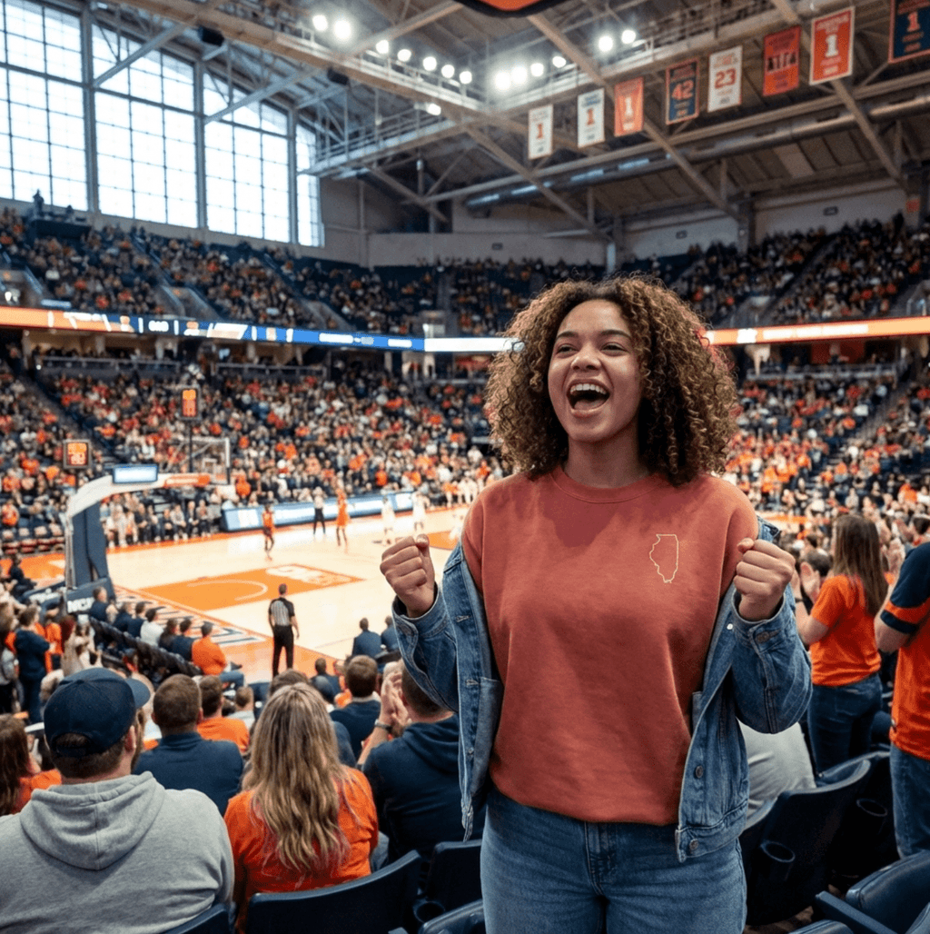 Illinois State Crewneck Sweater | Comfort Colors 1566 | IL - Heartland Stitch