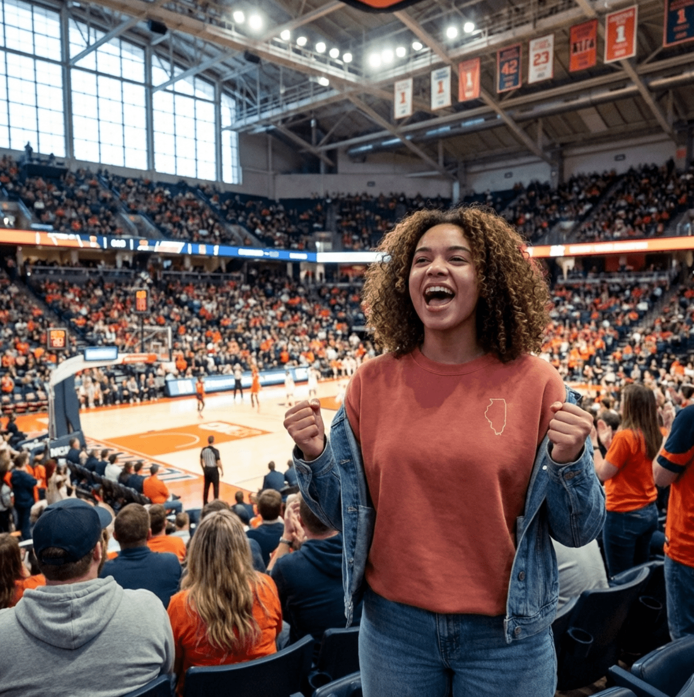 Illinois State Crewneck Sweater | Comfort Colors 1566 | IL - Heartland Stitch