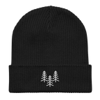 Organic Cotton Beanie | Embroidered Pine Tree Trio | Sustainable Winter Hat - Heartland Stitch