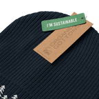 Organic Cotton Beanie | Embroidered Pine Tree Trio | Sustainable Winter Hat - Heartland Stitch