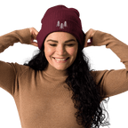 Organic Cotton Beanie | Embroidered Pine Tree Trio | Sustainable Winter Hat - Heartland Stitch