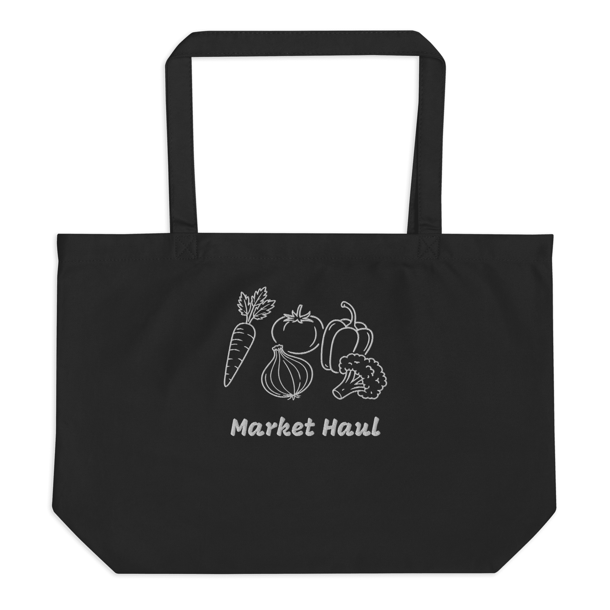 Organic Market Haul Tote - Embroidered Farmers Market Bag - Heartland Stitch