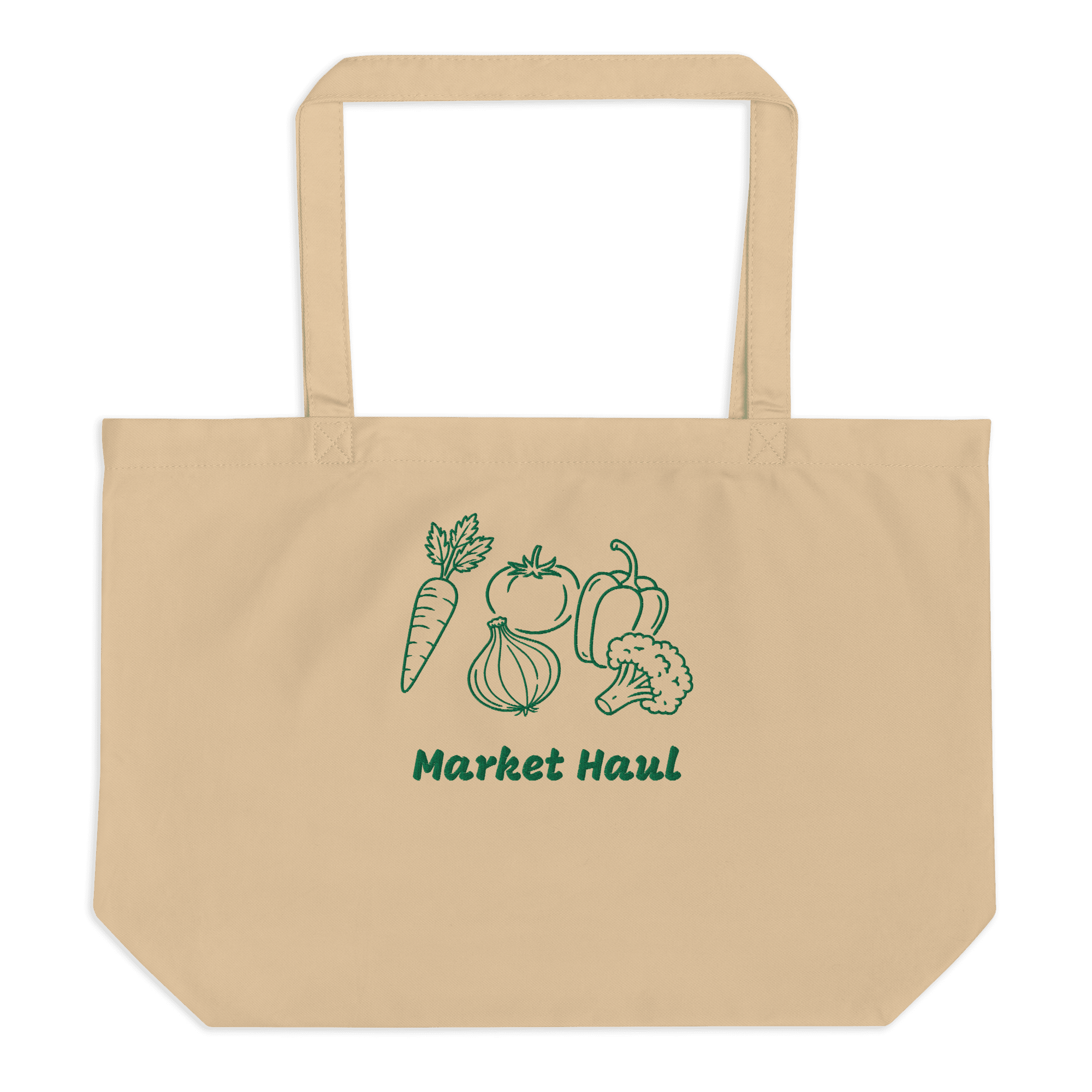 Organic Market Haul Tote - Embroidered Farmers Market Bag - Heartland Stitch