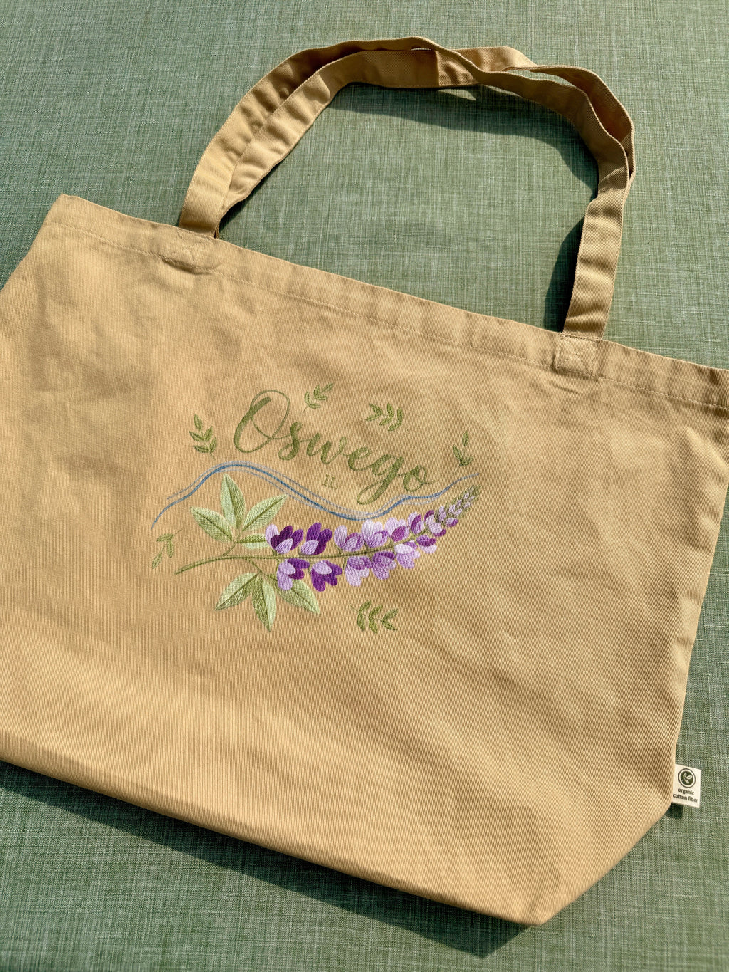 Oswego IL Floral Eco - Tote Bag - Heartland Stitch