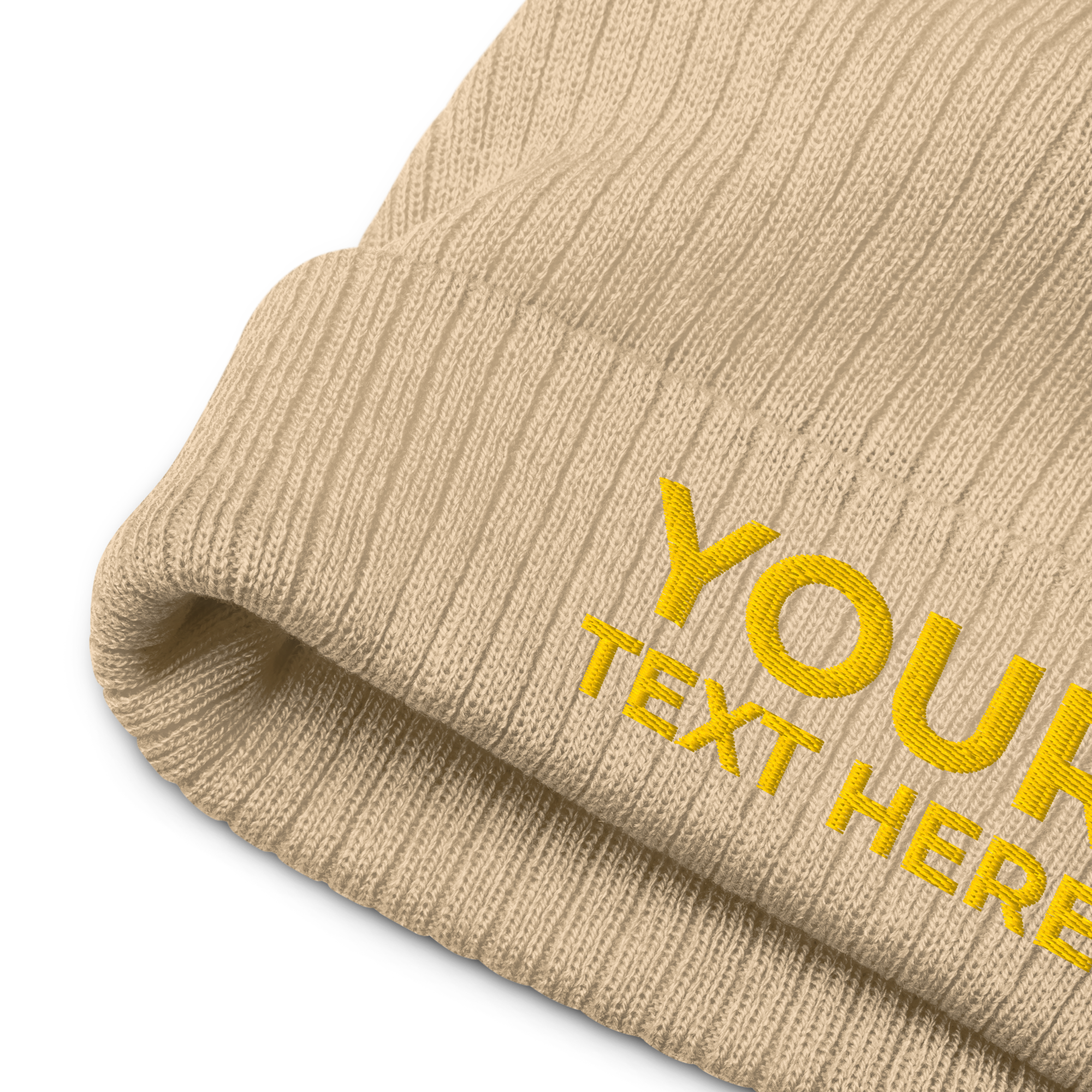 Custom Embroidered Ribbed Knit Beanie
