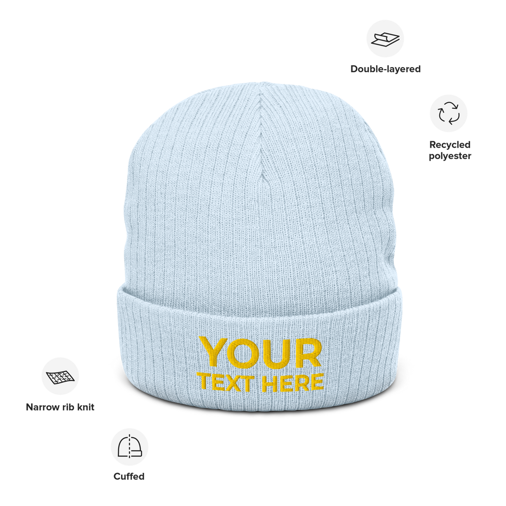 Custom Embroidered Ribbed Knit Beanie