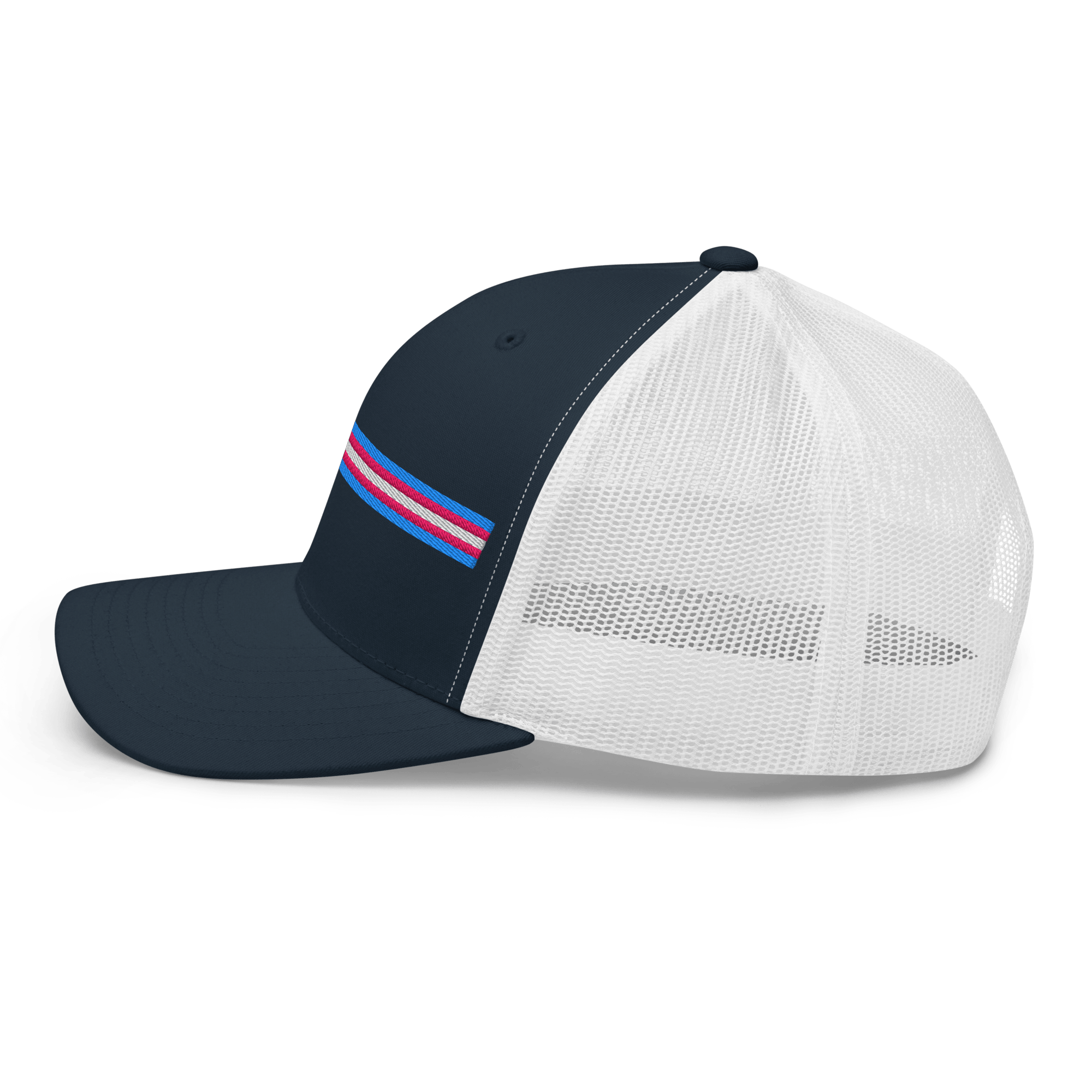 Trans Pride Stripe Trucker Hat - Heartland Stitch