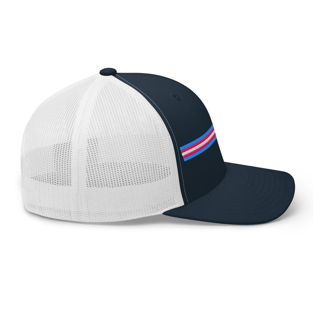Trans Pride Stripe Trucker Hat - Heartland Stitch