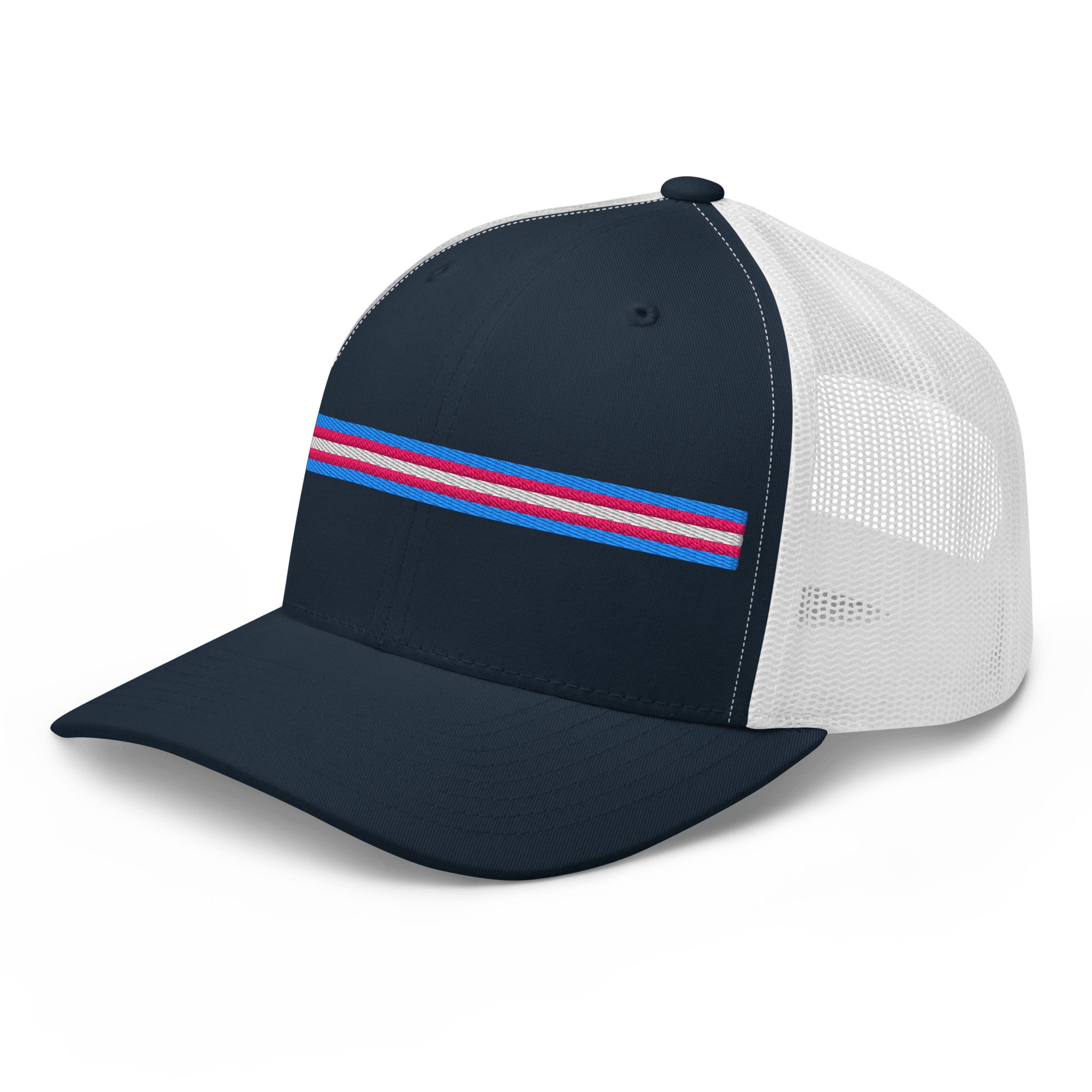 Trans Pride Stripe Trucker Hat - Heartland Stitch