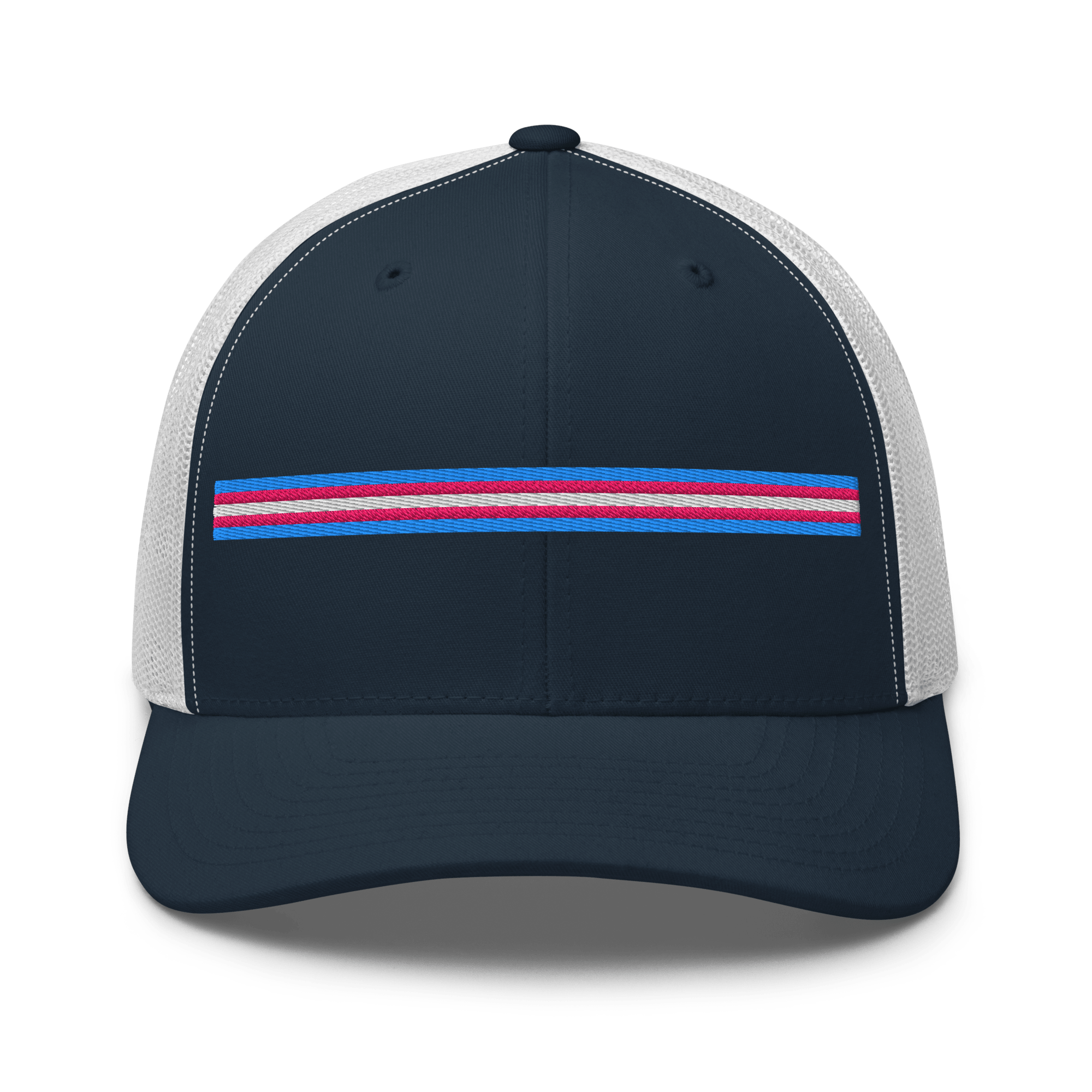 Trans Pride Stripe Trucker Hat - Heartland Stitch