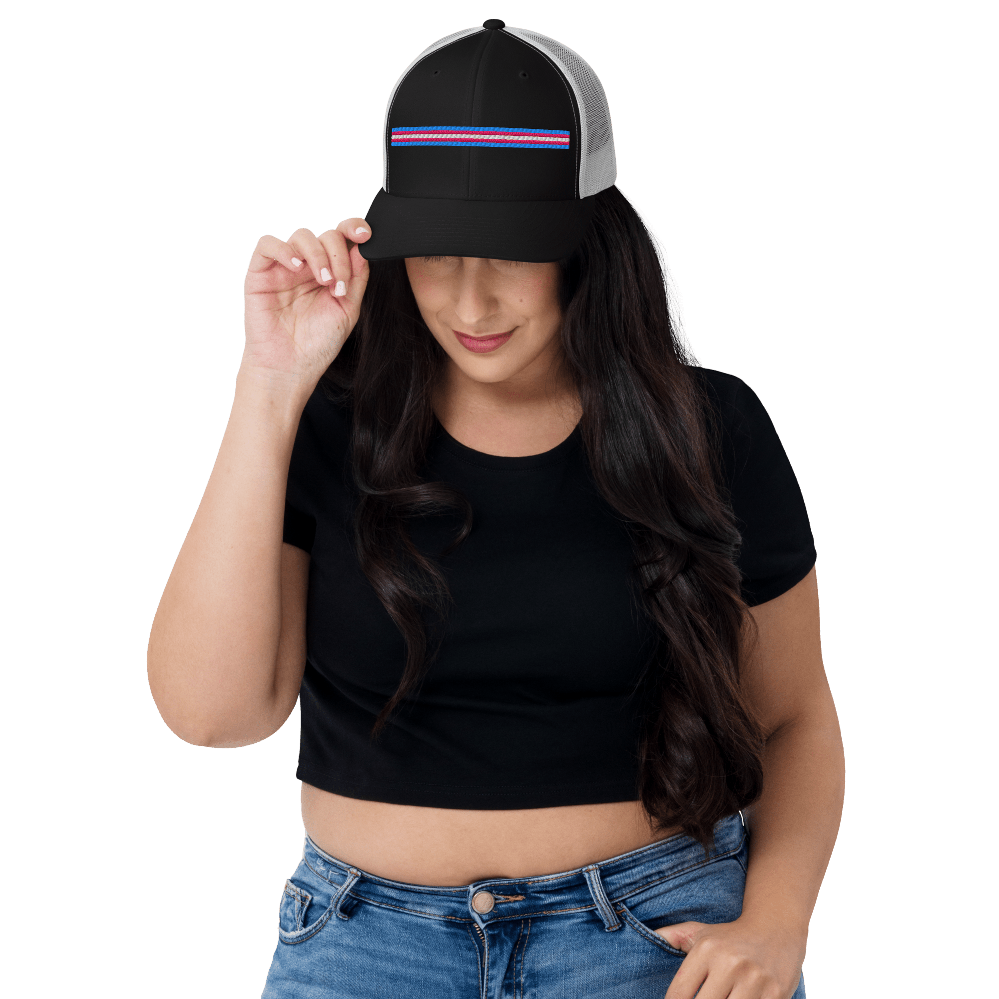 Trans Pride Stripe Trucker Hat - Heartland Stitch
