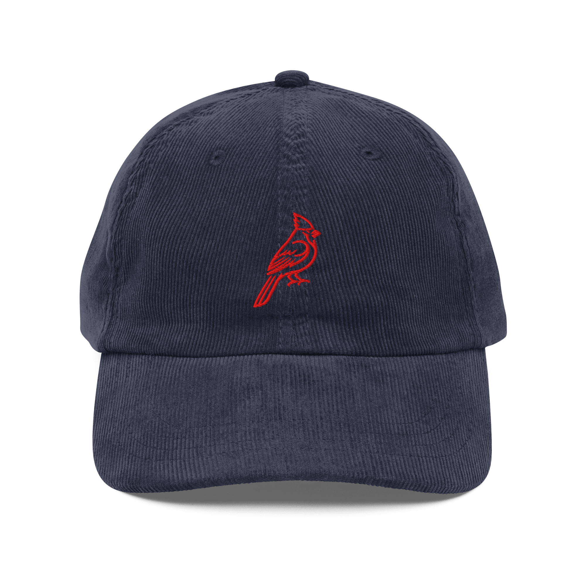Vintage Cardinal Outline Corduroy Hat - Heartland Stitch