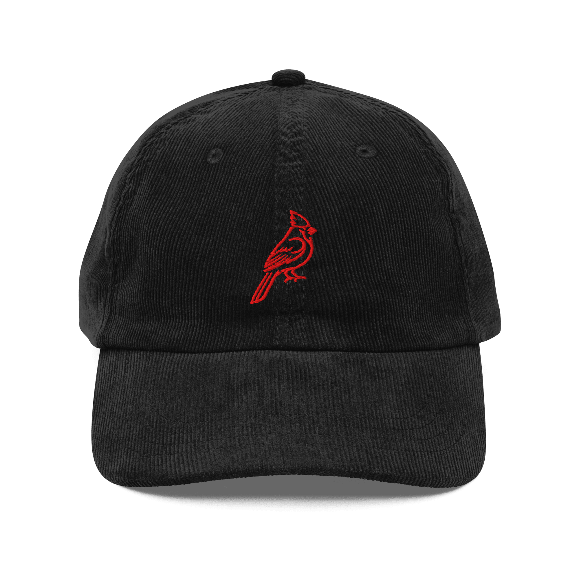 Vintage Cardinal Outline Corduroy Hat - Heartland Stitch