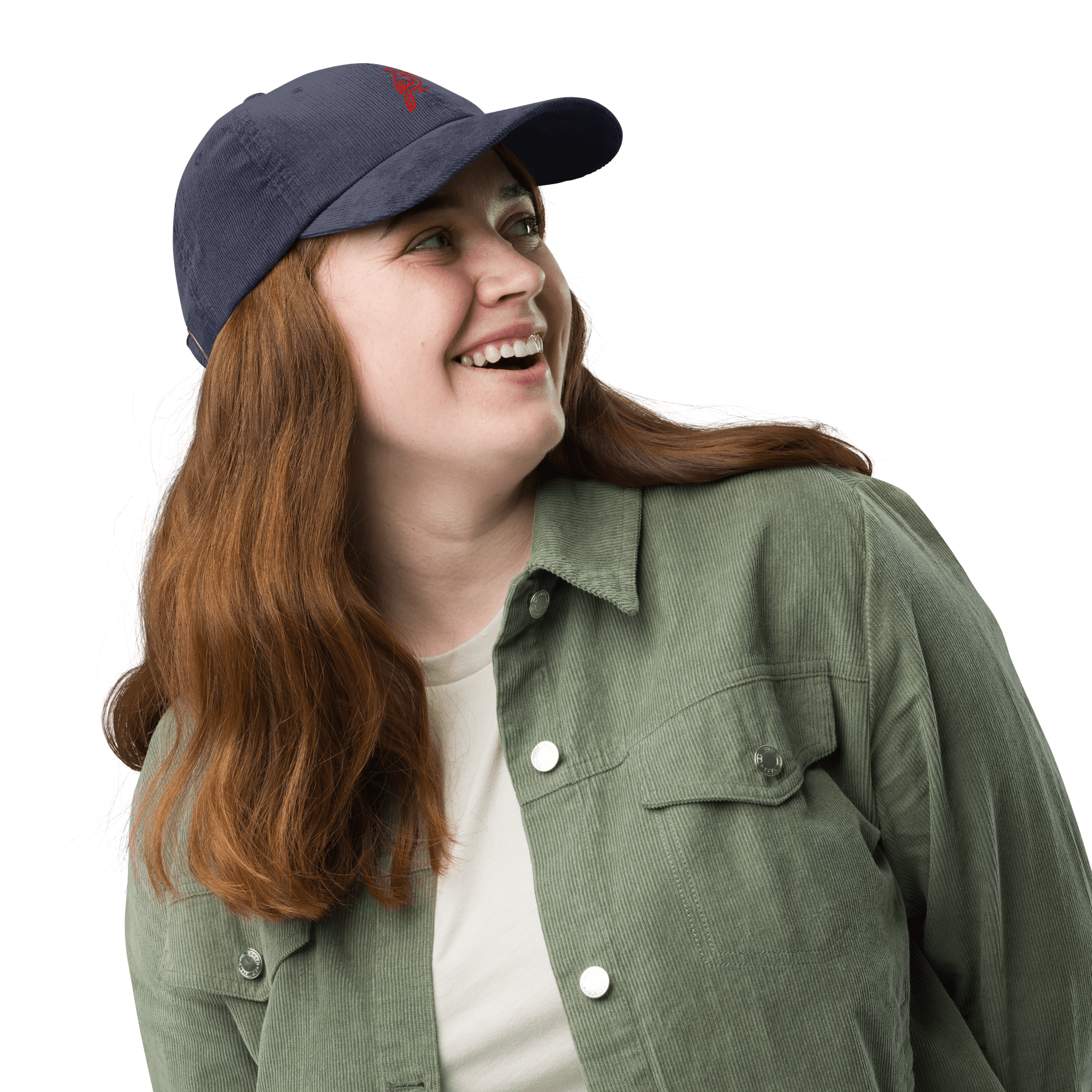 Vintage Cardinal Outline Corduroy Hat - Heartland Stitch