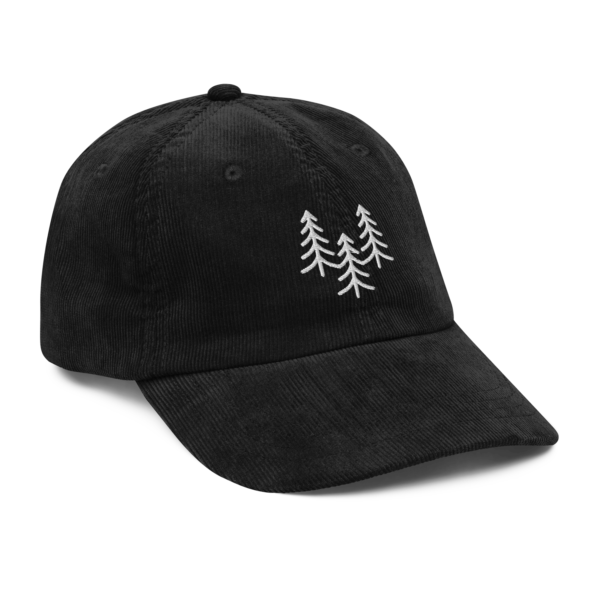 Vintage Corduroy Cap | Embroidered Pine Tree Trio - Heartland Stitch