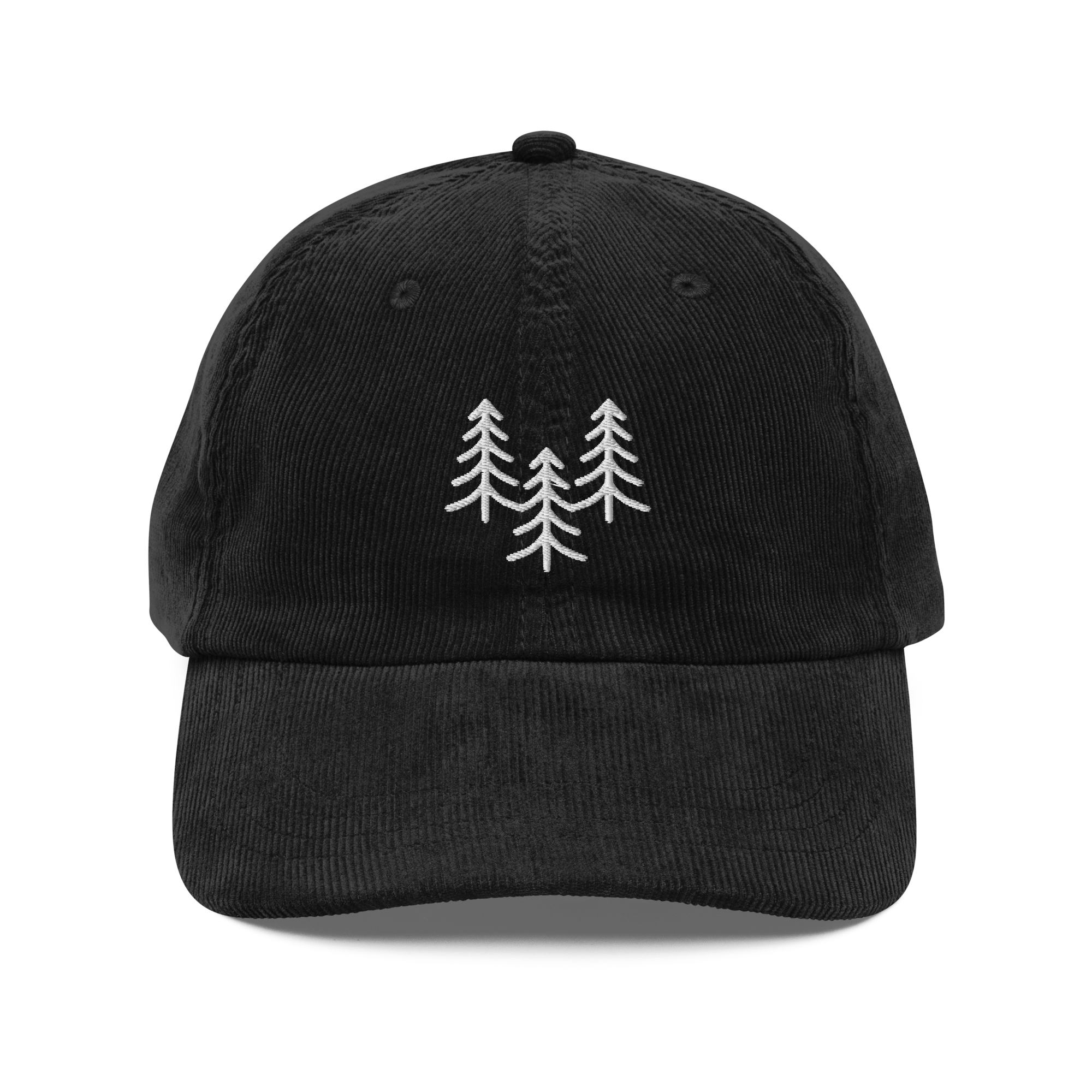 Vintage Corduroy Cap | Embroidered Pine Tree Trio - Heartland Stitch
